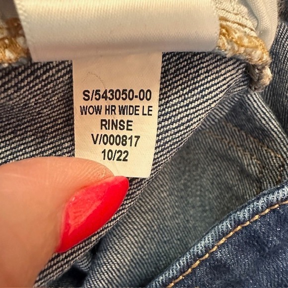 Old Navy Women's High Rise Wow Wide Leg Dark Denim Stretch Jeans 14 - Picture 6 of 6